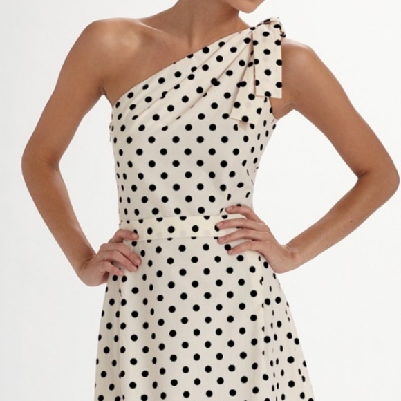 Carolina Herrera One-Shoulder Polka Dot Dress - Picture 3 of 6
